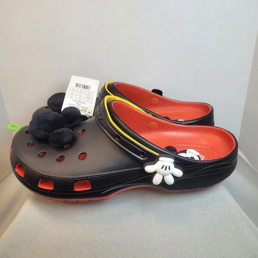 Crocs Disney Parks Plush Mickey Mouse New Black Men's Size 13 Limited Edition